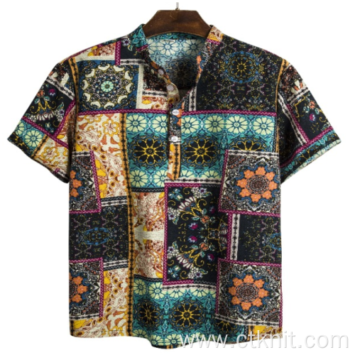 Mens beach wear printd holid shirt